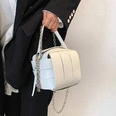 Vintage Spliced Fashionable Shoulder Crossbody Bag