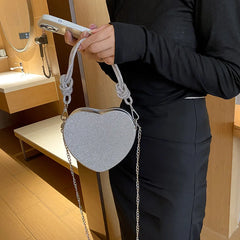 Knot Handle Rhinestones Evening Clutch Bag