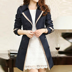 Double Breasted Female Long Trench Coat