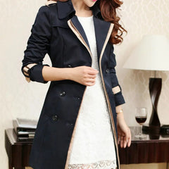 Double Breasted Female Long Trench Coat