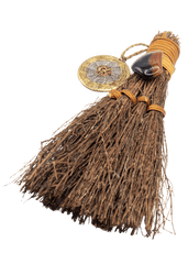 Red & Black Agate Pumpkin Witch's Broom
