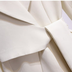 Blazer Women 2023 Spring New Fashion Women Clothing Suit Skirt Jacket Belt Waist Slim Suit Women Blazer Long Coat Black Blazers - Polished 24/7