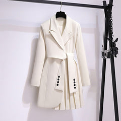 Blazer Women 2023 Spring New Fashion Women Clothing Suit Skirt Jacket Belt Waist Slim Suit Women Blazer Long Coat Black Blazers - Polished 24/7