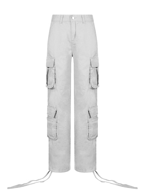 Cargo Pants Women High Waist Denim Overalls Casual Pants Baggy Vintage Y2k Streetwear Wide Leg Trousers Fashion Straight Jeans - Polished 24/7