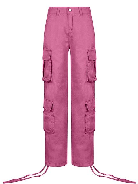 Cargo Pants Women High Waist Denim Overalls Casual Pants Baggy Vintage Y2k Streetwear Wide Leg Trousers Fashion Straight Jeans - Polished 24/7