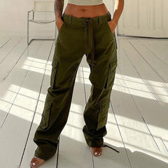 Cargo Pants Women High Waist Denim Overalls Casual Pants Baggy Vintage Y2k Streetwear Wide Leg Trousers Fashion Straight Jeans - Polished 24/7
