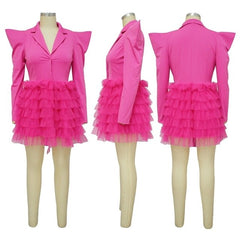 Elegant Layered Puffy Mesh Long Bodycon Dress - Polished 24/7