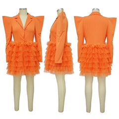 Elegant Layered Puffy Mesh Long Bodycon Dress - Polished 24/7