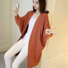 Long Cardigan Bat Sleeve Knitted Sweater - Polished 24/7
