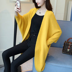 Long Cardigan Bat Sleeve Knitted Sweater - Polished 24/7