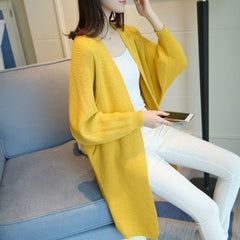 Long Cardigan Bat Sleeve Knitted Sweater - Polished 24/7