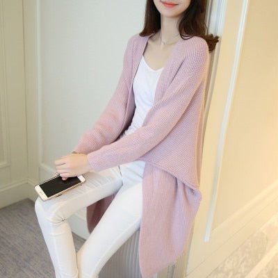Long Cardigan Bat Sleeve Knitted Sweater - Polished 24/7