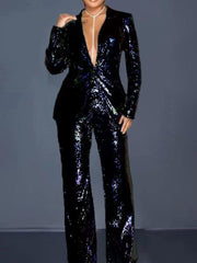 Long Sleeve Sequined Two Pieces Set - Polished 24/7