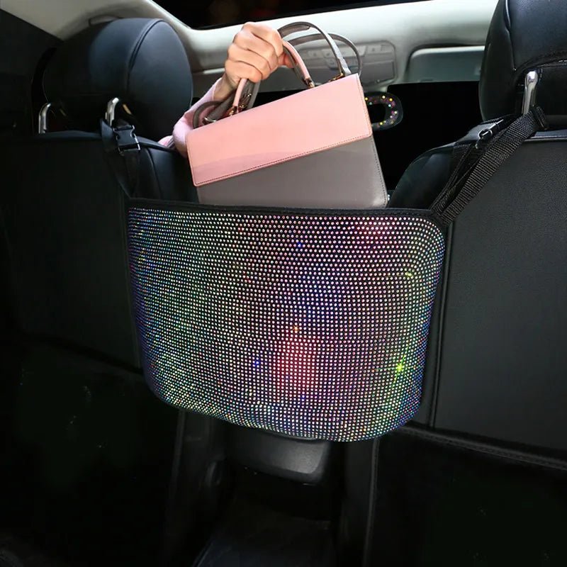 Luxury Diamond Rhinestone Car Storage Bag Organizer - Polished 24/7
