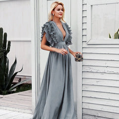 Maxi Dress Long Elegant Dress Plus Size Women Luxury Deep V Party Dresses Women Evening Korean Style Women Vestidos De Verano - Polished 24/7