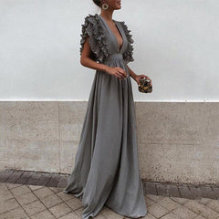 Maxi Dress Long Elegant Dress Plus Size Women Luxury Deep V Party Dresses Women Evening Korean Style Women Vestidos De Verano - Polished 24/7