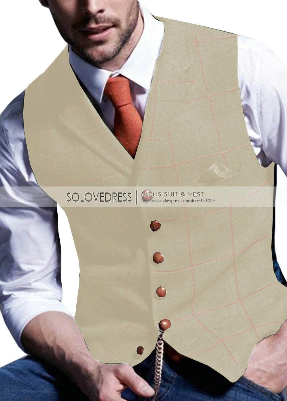 Mens Suit Vest Notched Plaid Wool Herringbone Tweed Waistcoat Casual Formal Business Groomman For Wedding Green/Black/Green/Grey - Polished 24/7