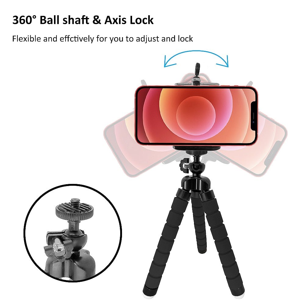 Mobile Cell Phone Holder Flexible Octopus Tripod Stand Sponge Lazy Deformation Remote Controller Bluetooth Photo Accessories - Polished 24/7