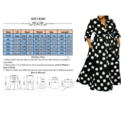 Plus Size Women's Clothing Dresses Dot Printed with Pockets Slashes Fashion Maxi Dress Hot - Polished 24/7