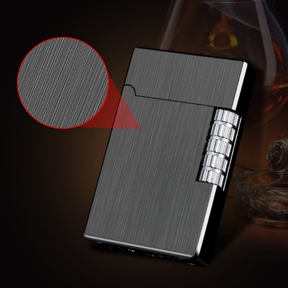 Retro Metal Windproof Bright Ping Sound Butane Gas Inflatable Lighters Grinding Wheel Flint Cigarette Lighter Men Smoker Gadget - Polished 24/7