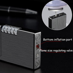 Retro Metal Windproof Bright Ping Sound Butane Gas Inflatable Lighters Grinding Wheel Flint Cigarette Lighter Men Smoker Gadget - Polished 24/7