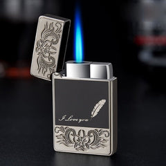 Retro Metal Windproof Bright Ping Sound Butane Gas Inflatable Lighters Grinding Wheel Flint Cigarette Lighter Men Smoker Gadget - Polished 24/7