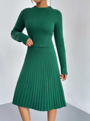 Rib-Knit Sweater and Skirt Set - Polished 24/7