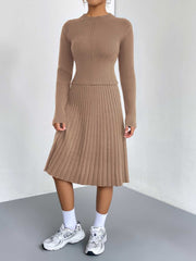 Rib-Knit Sweater and Skirt Set - Polished 24/7