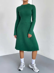 Rib-Knit Sweater and Skirt Set - Polished 24/7