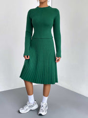 Rib-Knit Sweater and Skirt Set - Polished 24/7