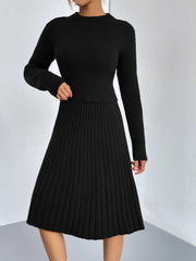 Rib-Knit Sweater and Skirt Set - Polished 24/7