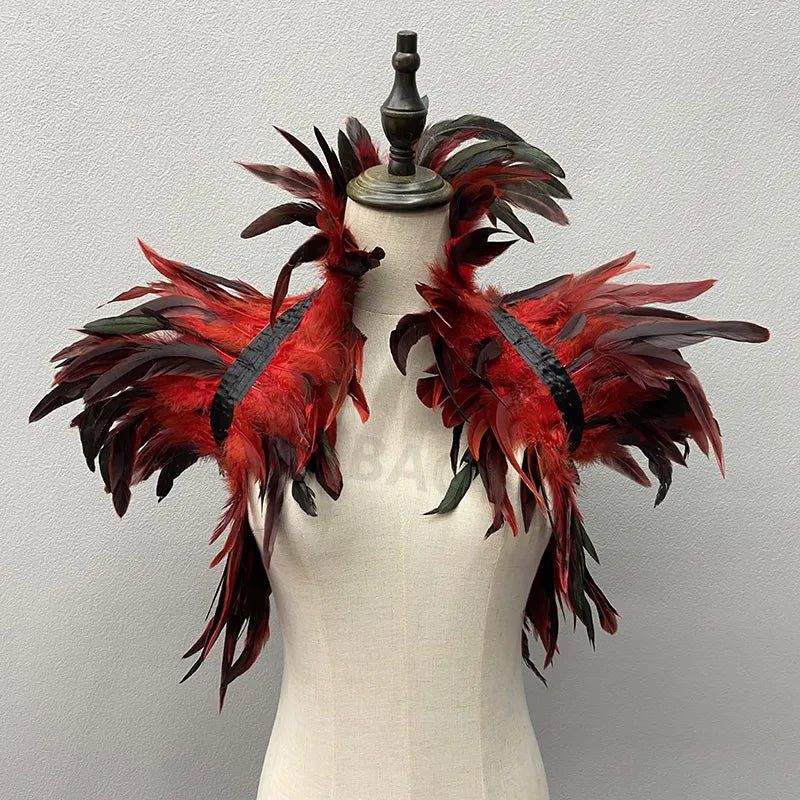 Sexy Punk Gothic Feather Natural Feather Shrugs Shawl - Polished 24/7