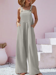 Spring/Summer New Ethnic Style Fashion Solid Color Wide Leg Jumpsuit Quick Sale Tongfa European and American Women's Cross - Polished 24/7