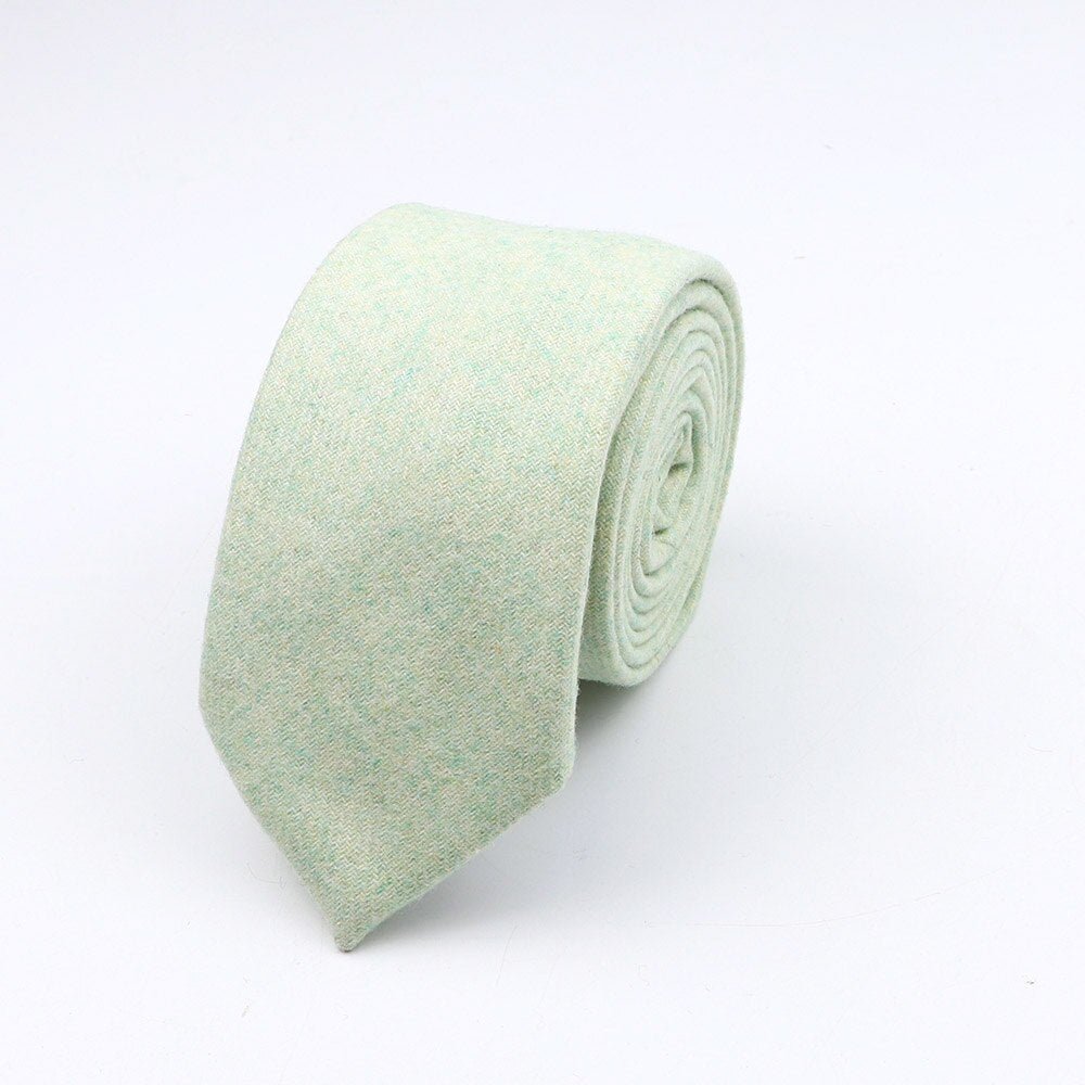 Thick Cashmere Wool Gentleman Solid Color Necktie 7CM Formal Wedding Party Europen Style Red Brown Green Gray Clothing Tie Gift - Polished 24/7