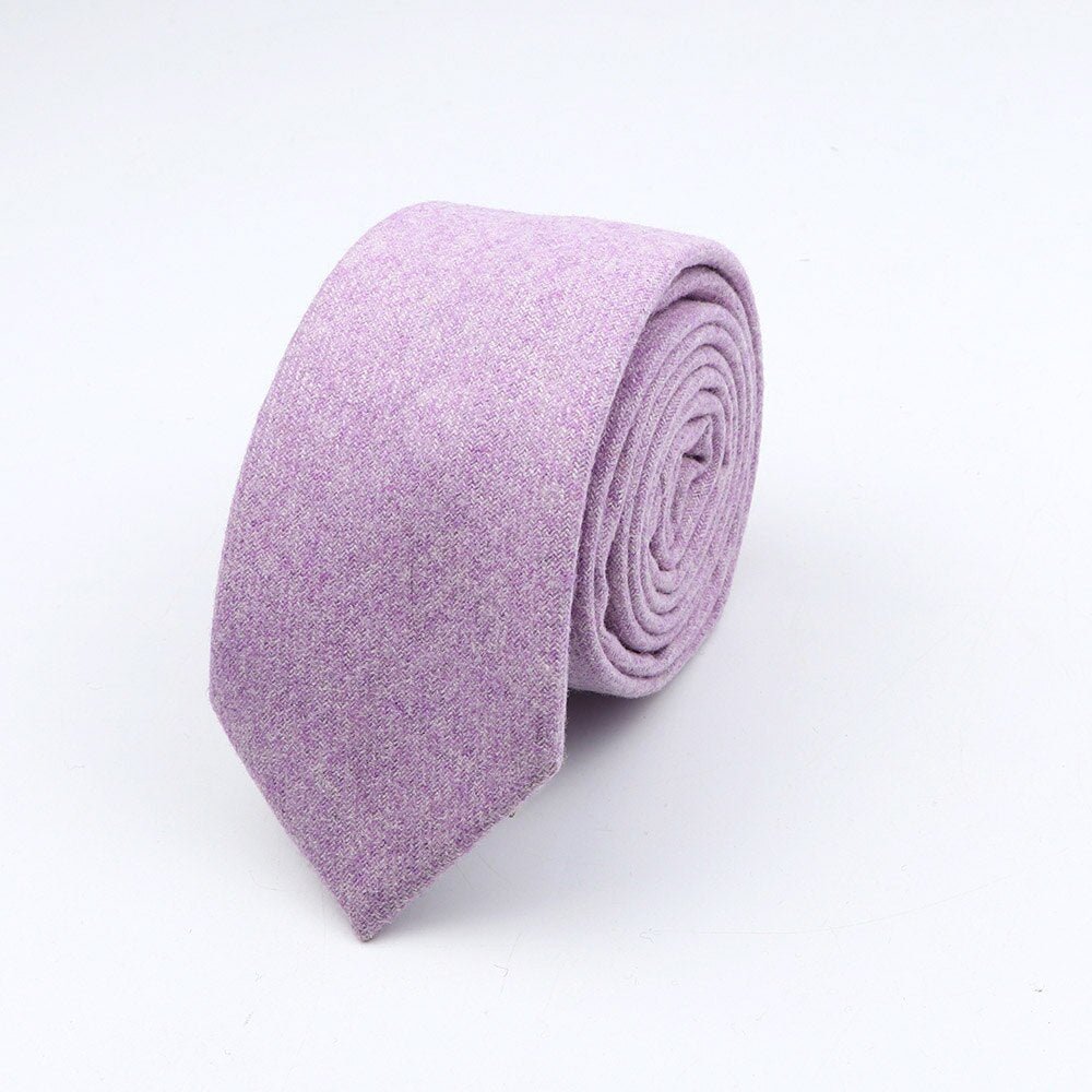 Thick Cashmere Wool Gentleman Solid Color Necktie 7CM Formal Wedding Party Europen Style Red Brown Green Gray Clothing Tie Gift - Polished 24/7