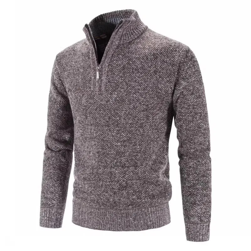 Thick Knitted Mock Neck Sweater - Polished 24/7