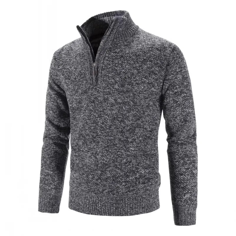 Thick Knitted Mock Neck Sweater - Polished 24/7