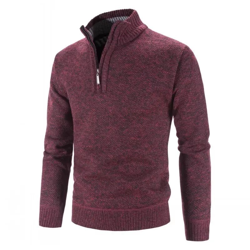 Thick Knitted Mock Neck Sweater - Polished 24/7