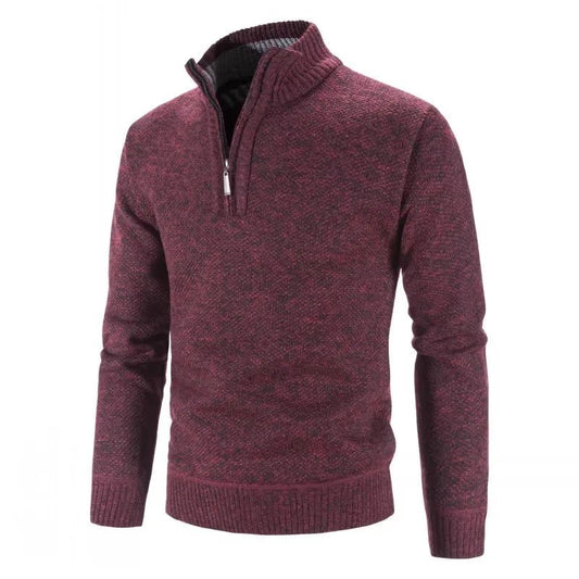 Thick Knitted Mock Neck Sweater - Polished 24/7