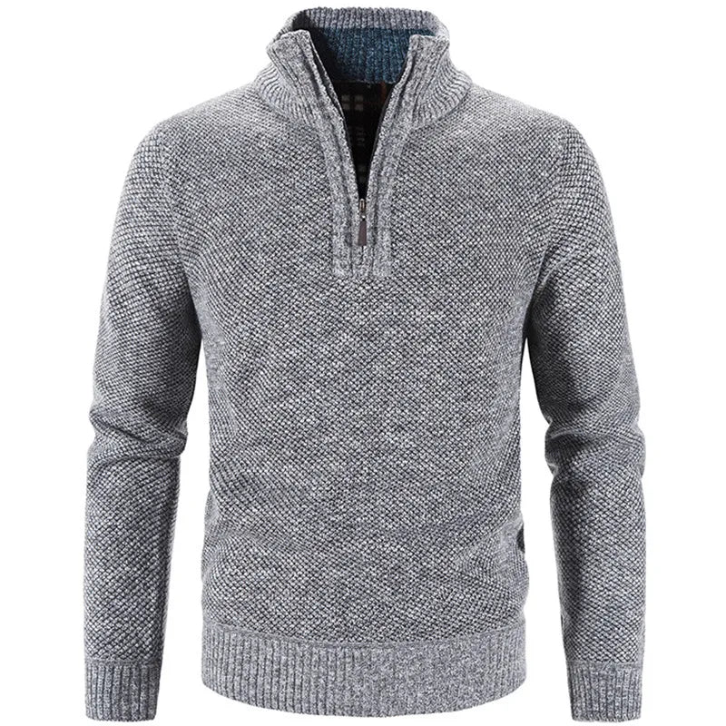 Thick Knitted Mock Neck Sweater - Polished 24/7