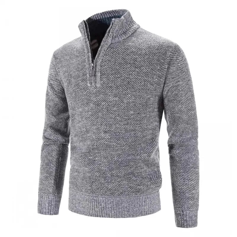 Thick Knitted Mock Neck Sweater - Polished 24/7
