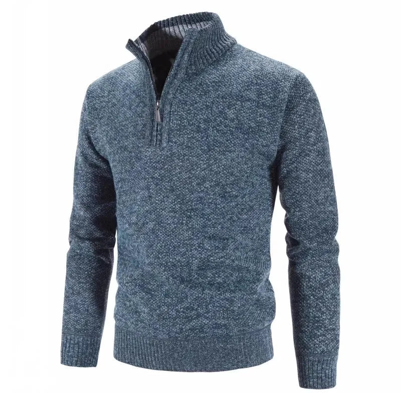 Thick Knitted Mock Neck Sweater - Polished 24/7