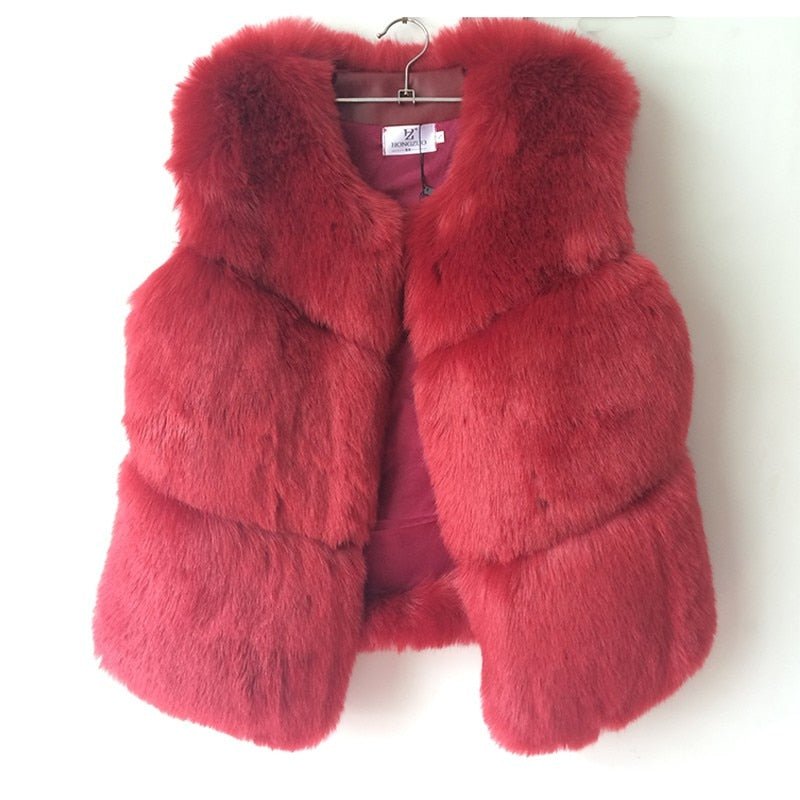 Thick Warm Faux Fox Fur Vest - Polished 24/7