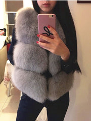 Thick Warm Faux Fox Fur Vest - Polished 24/7