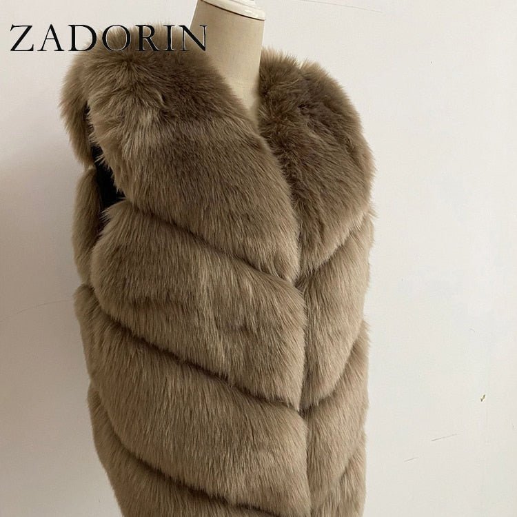 Thick Warm Faux Fox Fur Vest - Polished 24/7