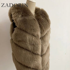 Thick Warm Faux Fox Fur Vest - Polished 24/7