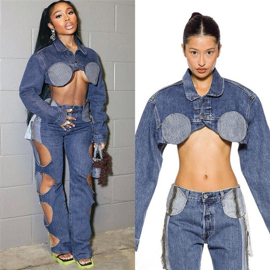 Sexy Cropped Denim Jacket