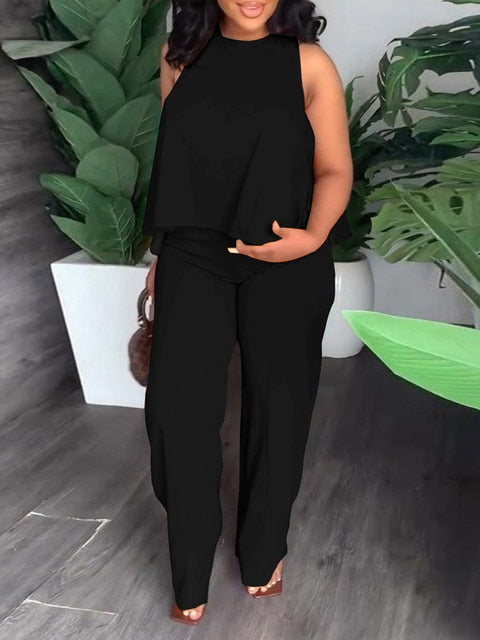 Plus Size Casual Two Piece Set