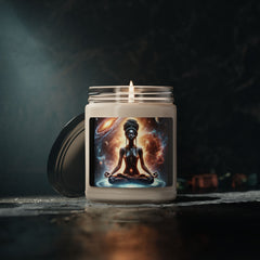 Cosmic Serenity Scented Soy Candle - 9oz Meditation Candle with Universe Design