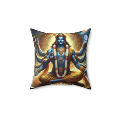 Vishnu Polyester Square Pillow - Perfect for Spiritual Home Decor